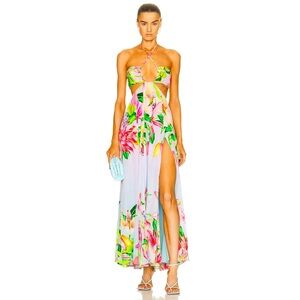 ROCOCO SAND Lora Long Dress in Multicolor Hibiscus NWT, SIZE MEDIUM